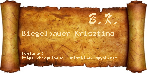 Biegelbauer Krisztina névjegykártya